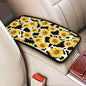 Universal Car Center Console Cushion Pad, Cow Print Sunflower Soft Waterproof Car Center Console Cover Auto Armrest Seat Box Cover Protector for Most Vehicle SUV Truck Car - color: Cow Print Sunflower