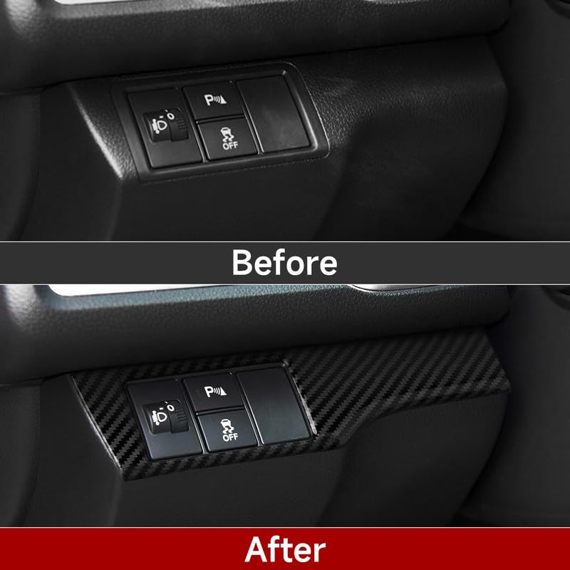 Headlight Switch Control Decal for Honda Civic 2016 2017 2018 2019 2020 2021 10th Gen Accessories ABS Carbon Fiber Interior Stickers - color: Headlight Switch Button Trim
