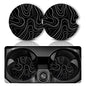 Topographic Anti-Slip Rubber Car Cup Mat with 2 Pack Cup Holder Coasters for Men & Women, Cute Interior Accessories - color: Topographic Contour