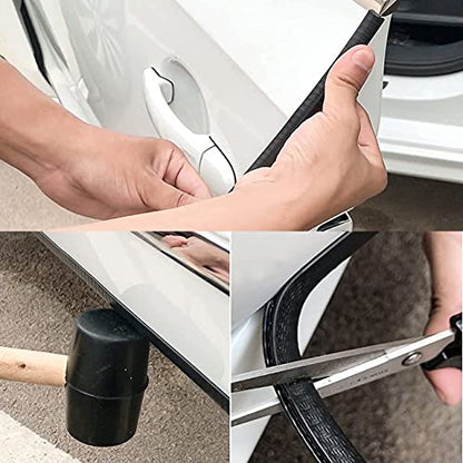 Black Edge Trim U-Channel Rubber Weatherstrip with Metal 1/2" X 3/8" - Fit Gap 3/64" to1/4 Car Door Edge Sealing Strip, PVC Weather Stripping Metal Edge Protector - 15Foot