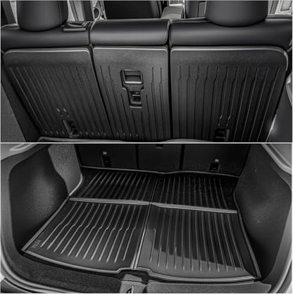 OEDRO Floor Mats for Tesla Model Y Juniper 2025-2026, Front & Rear Mats with Cargo Liner and Seatback Protector, Custom Fit TPE All-Weather Odorless Non-Slip Black Accessories