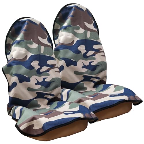 Car Seat Cover Protector Front Seats,for Gym Workout,Running,Swimming,Beach and Hiking,Waterproof Sweat Towel Bucket Seat Covers for Cars SUV Trucks (Camouflage, 2Pcs) - color: Camouflage, size: 2Pcs Front Seat Towel
