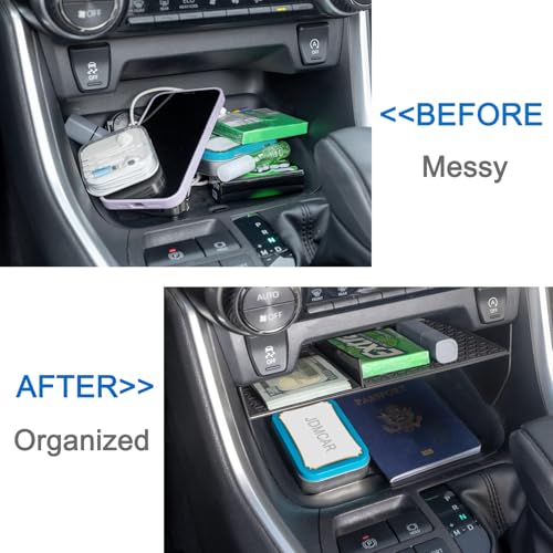 Center Console Organizer Compatible with Toyota RAV4 2019-2025 and 2021-2025 RAV-4 Prime, ABS Material Insert Tray Gear Shift Secondary Storage Box