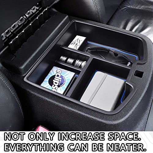 HGWEI Center Console Organizer Compatible with 2007-2014 Chevy Silverado GMC Sierra Avalanche Tahoe Suburban Yukon Yukon XL Accessories, Floor Mounted Center Console ONLY,Blue Trim - color: blue