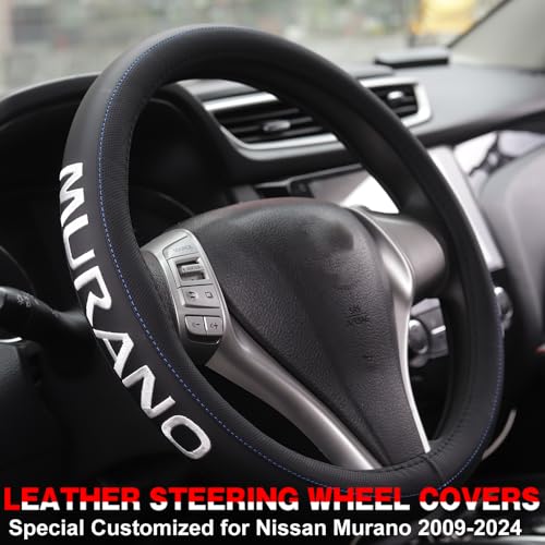 XITER Leather Steering Wheel Cover for Murano 2009-2024,with Murano Logo - color: Murano 2009-2024,With "Murano" LOGO