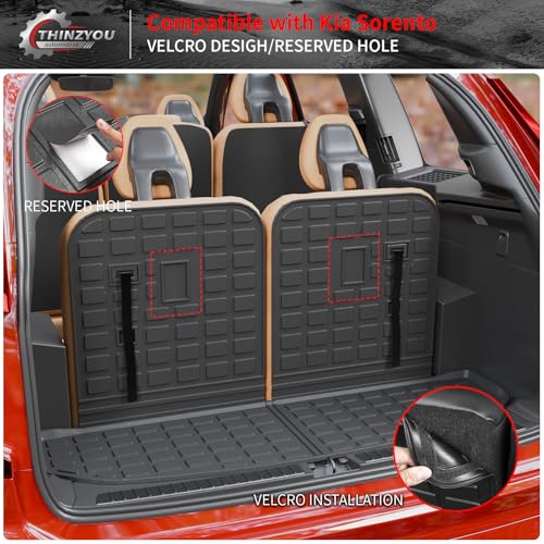 Cargo Mat Compatible with 2021-2025 2026 Kia Sorento Cargo Liner Trunk Mat Trunk Liner TPE All Weather Back Seat Cover Protector 2024 Sorento Accessories (Trunk Mat with Backrest Mat) - style: For Kia Sorento | 2021-2026