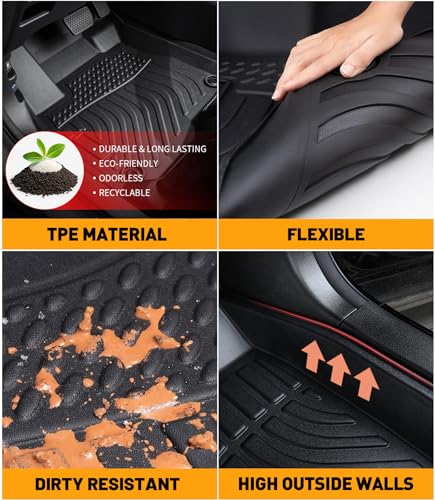 Car Floor Mats Replacement for Honda Civic Sedan & Sedan Si 2012-2015 (Not for Coupe) Heavy Duty Liner Custom Fit All Weather Protection Carpets Coverage Waterproof Durable Odorless