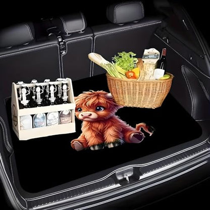 Universal Car Trunk Mat 29" x 39", Calf and Butterfly All Weather Trunk Protection Cargo Liner, Durable Cargo Mat Rear Trunk Liner, Stylish Vehicle Interior Accessories Suitable for Most Car Models - color: Calf and Butterfly