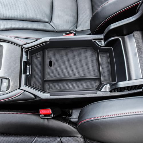 Center Console Organizer Tray Compatible with Honda Accord 2023 2024 2025 2026 Accessories Armrest Secondary Storage, Fit 11th Gen Accord LX/EX/Hybrid-Sport/EX/Sport-L/Touring Black Trim