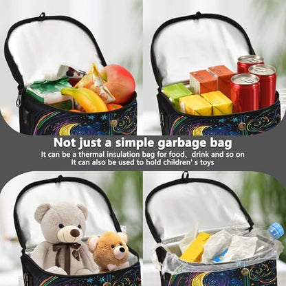 MNSRUU Car Trash Can with Lid, Two Black Cats in A Window Car Trash Bag Hanging Organizers and Storage for Front Back Seat, Leak-Proof Trash Bin - color: Cat A12617
