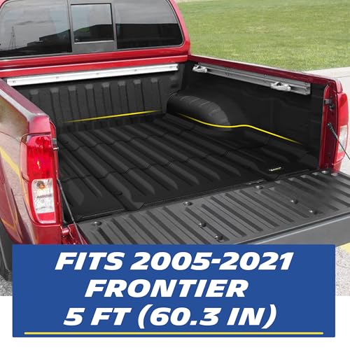 MICHELIN Truck Bed Mat for 2005-2021 Nissan Frontier 5 FT / 60.3" Only, All-Weather Truck Bed Liner, Custom Fit, Durable TPE Bedliner, Non-Slip - size: 3) Frontier | 05-21 | 5 FT