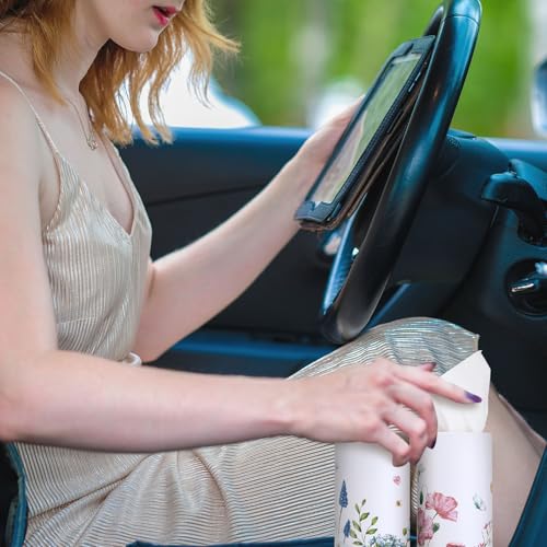 Fourluoo 12 Pack Spring Wildflower Cylinder Tissues for Car Floral Round Cylinder Holder with 3 Ply Facial Tissues for Spring Travel Home Bathroom Office Accessories - style: Mixed Flower