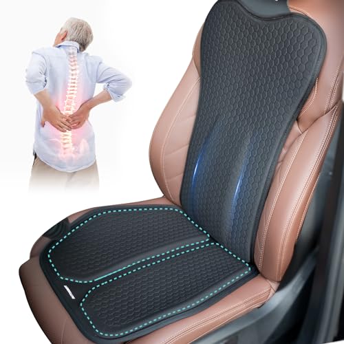 XUKEY Lumbar Pillow Gel Support Pillow Back Support Cushion,Gel Lumbar Support Pillow Relief Back Sciatica Pain for Car Seat Cushion,Car Seat Lumbar Support with Adjustable Straps Improve Posture