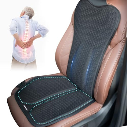 XUKEY Lumbar Pillow Gel Support Pillow Back Support Cushion,Gel Lumbar Support Pillow Relief Back Sciatica Pain for Car Seat Cushion,Car Seat Lumbar Support with Adjustable Straps Improve Posture