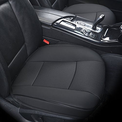 Luxury PU Leather Car Seat Cover Protector Front, Bottom Single Seat Cover-Compatible with 90% Vehicles (Width 20.8 ×deep 21×Thick 0.2 inch) (Black) - color: Black