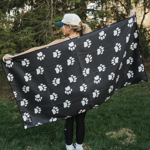 Sprints Athletic Running Towel, Full-Sized, Car Seat Cover - Performance Microfiber (Paw Prints & PR's) - color: Paw Prints & Pr's