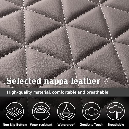 Coverado Dodge Ram Seat Covers Full Set, Waterproof Ram 1500 Seat Cover Compatible with 2002-2026 Dodge RAM 1500 2500 3500 Crew Quad Cab with Curved Bench, Coffee - color: Coffee (curved back), size: FullSet (Curved Back)