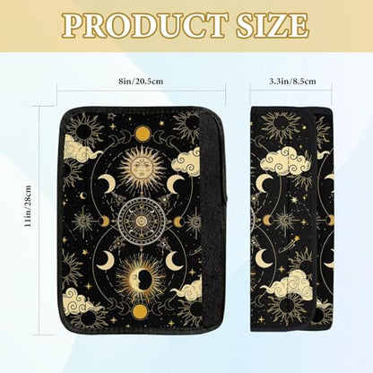 2 Pcs Seat Belt Cover for Women Men, Sun and Moon Car Seat Strap Pads for Kids, Bohemian Soft Car Seats Belt Cushion Pads for Girls and Boys Children Adults - color: Sun and Moon