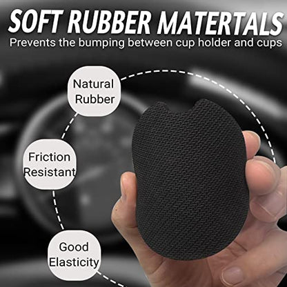 Yonlevres Car Coasters for Cup Holders, 2.75" Anti Slip Rubber Mat with a Finger Notch, 2 Pack Sunflower - color: Sunflower