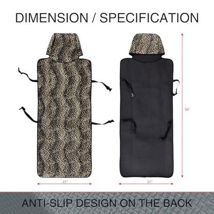 Universal Cloth Car Seat Covers Full Set with Buckle Fastening, Water-Resistant Fabric Auto Interior Protector – Fits Most Cars, SUVs, Trucks (Leopard) - style: leopard