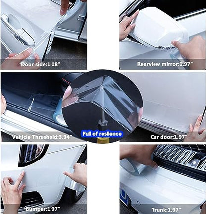 ToLanbbt Car Door Edge Guard Invisible Automotive Door Sill Guard Protectors Anti-Scratch Adhesive Tape Waterproof Strips for Car Door Edge Protection (33Ft x 2.75", Transparent) - size: 33Ft x 2.75"