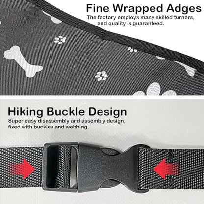 Dog Car Seat Cover for Back Seat，Back Seat Pet Cover for Daily Life, Convenience Waterproof & Nonslip Seat Covers for Pet (Black - Bone)