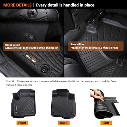 Binmotor-Floor Mats & Upper Cargo Liner for Hyundai Venue 2026 2025 2024 2023 2022 2021 2020, All Weather Car Floor Mat for Hyundai Venue SE/SEL/Limited Accessories (Cargo Mat for Top Position) - style: 2) Car Mats for Hyundai Venue (2020-2026)