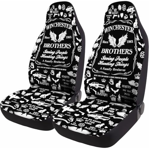 Horror TV Series Car Seat Covers Set of 2, Breathable Front Seat Covers for Truck Sedan SUV, Fantasy Movie Car Accessories, Horror Gift for Women Men - color: Natural Tv Series