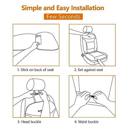 Truck Seat Cushion – Gel Memory Foam Seat Pad with Lumbar & Back Support, for Office Chair, Car & Semi-Truck, Pain Relief & All-Day Comfort