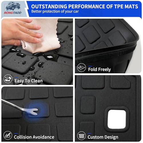 Rongtaod Cargo Mat Compatible with 2020-2025 Hyundai Palisade 7 Seats Trunk Mat Cargo Mat Cargo Liner All Weather Trunk Liner Kick Mat 2024 Palisade Accessories (2nd Row Backrest Mats) - color: 20-25,7-Seat 2nd Row Kick Mats