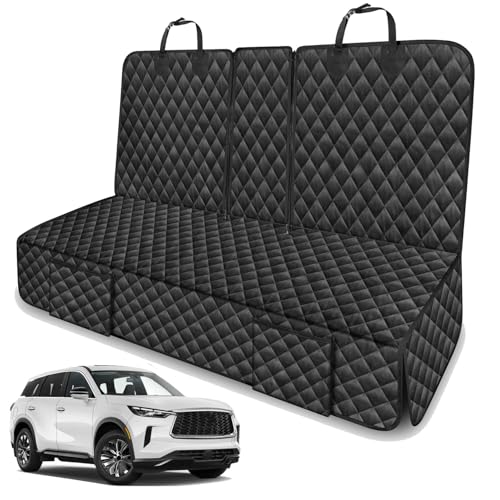 Dog Car Seat Cover for Back Seat Compatible with Infiniti Q50 QX60 QX50 Q60 QX55 SUV Accessories 2000-2025 2026, Waterproof & Non-Slip Car Pet Bench Rear Seat Covers