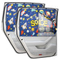 Car Sun Shade Side Window, 2pcs Magnetic Double Layer Car Window Shades for Privacy Full Covers/Half Shade Options Cute Space Pattern Side Window Curtains for Kids - color: Blue Space