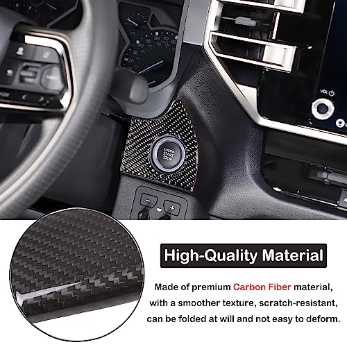 Car Engine Start Stop Decoration Frame Stickers Fit for Toyot@a Tundra/Sequoia 2022-2024 Real Carbon Fiber Center Console Key Ignition Starter Button Knob Panel Protect Cover Trim Sticker Accessories - size: Engine Start Stop Trim Frame Sticker