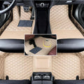 Custom Floor Mats for Audi A1, A3, A4, A5, A6, A7, A8,TT, TTS, Q2, Q3, Q5, Q7, Q8,RS3 RSQ8 S3 S4 S5 S6 S7 S8 e-tron, Q4 e-tron,All Weather Waterproof Luxury Leather (Beige mats) - color: Beige mats