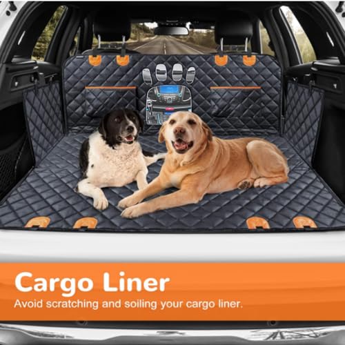 Dog Car Seat Cover,Back Seat Extender for Dogs,600D Heavy Dute Durable Car Seat Cover for Dogs Pets,100% Waterproof Back Seat Pet Cover for Dogs with Mesh Window, with Seatbelt,Trucks and SUVs - color: Dog Paw