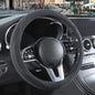 14 inch Gray Suede Steering Wheel Cover, Breathable Non-Slip Sweat-Proof Wear-Resistant No Pilling, Warm in Winter and Cool in Summer - color: Gray, size: Round-S[13.5''-14'']