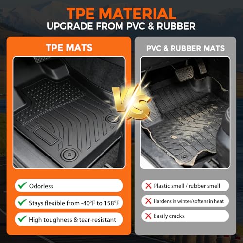 Floor Mats for Dodge Hornet GT/GT Plus & R/T Plug-in Hybrid 2023-2025, Custom Fit Heavy Duty TPE All Weather Protection, Waterproof Non-Slip Black (Two-Row Floor Mats & Cargo Liner) - style: 04) For Dodge Hornet GT/GT Plus & R/T Plug-in Hybrid | 2023-2025