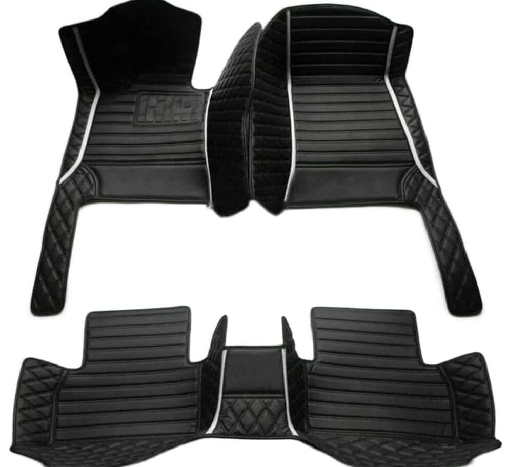 Custome Car Mats Accessories All Weather Floor mats Compatible with Automotive Floor Mats Passenger car mats (All Black White) - color: all black white