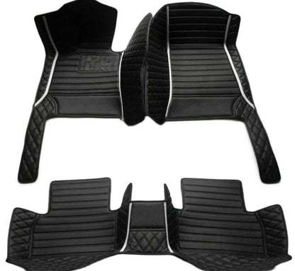 Custome Car Mats Accessories All Weather Floor mats Compatible with Automotive Floor Mats Passenger car mats (All Black White) - color: all black white
