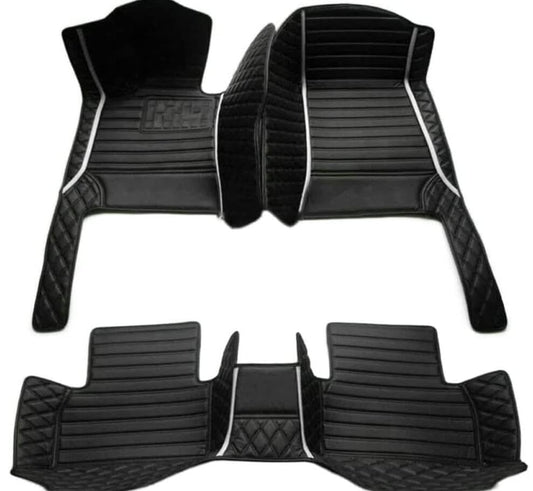Custome Car Mats Accessories All Weather Floor mats Compatible with Automotive Floor Mats Passenger car mats (All Black White) - color: all black white