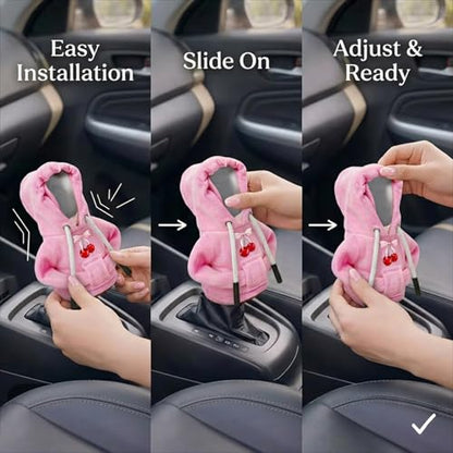 Sacred Blessing Cross Gear Shift Hoodie,Universal Car Shift Knob Cover,with Cross Icon, Aesthetic Manual Automatic Shifter Mini Hoodie,Aesthetic Car Interior Accessories Gifts for Drivers Women Men - color: Blessed