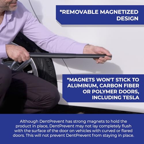 Dent Prevent Magnetic Car Door Protector Strips – Removable Guard to Prevent Dents, Dings & Scratches on Metal Vehicle Doors, 2-Strip Set, Matte Black - size: 2 Door