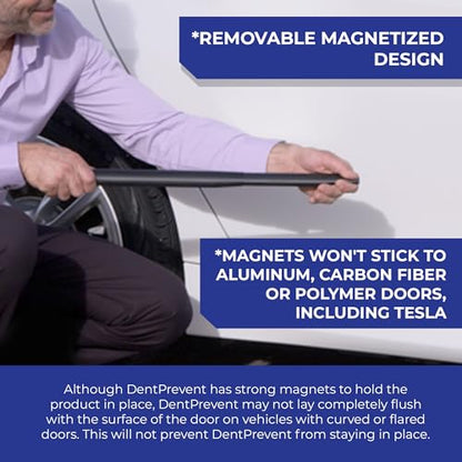 Dent Prevent Magnetic Car Door Protector Strips – Removable Guard to Prevent Dents, Dings & Scratches on Metal Vehicle Doors, 4-Strip Set, Matte Black - size: 4 Door