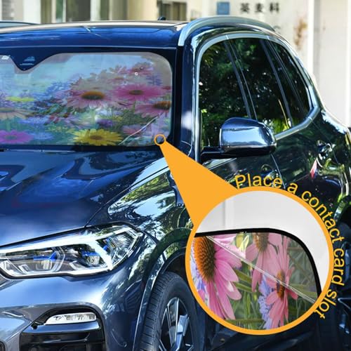 Sun Shade for Car Windshield Vibrant Spring Flowers Foldable Sun Shield Heat and UV Protection Automotive Interior Protection