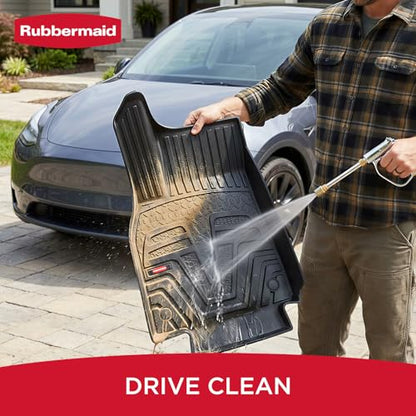 Rubbermaid Floor Mats for Tesla Model Y 2025–2026 Juniper (Not for Standard) | All Weather Rubber Floor Liners Custom Fit Waterproof Heavy Duty Car Mats 1st & 2nd Row Full Set Interior Accessories