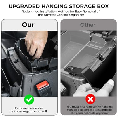 DIAMOOKY 4PCS Upgraded Center Console Organizer for Jeep Wrangler JL JLU 4xe 2018-2026 & Gladiator JT 2020-2024 2025 2026 Accessories Gear Shift Side Tray Hanging Armrest Storage Box (Not for JK/JKU)