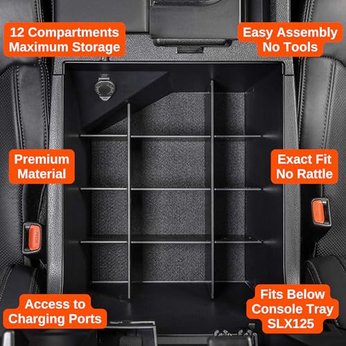 Vehicle OCD - Center Console Divider and Tray Organizer for Toyota Tundra (2014-2021) - Made in USA - SLX502 - size: 2014-2021, style: Boxed Set