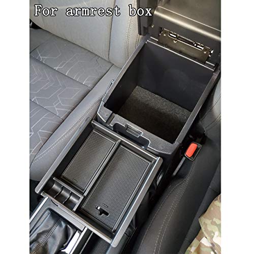 Center Console Accessory Organizer Compatible with Toyota Tacoma 2016 2017 2018 2019 2020 2021 2022 2023, ABS Material Box Insert Tray (Black trim)