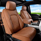 Huidasource Fit for Brown Chevy Silverado Seat Covers, GMC Sierra Seat Covers, Thickened Nappa Leather Truck Seat Cover 2007-2013&2019-2025 1500, 2020-2025 2500HD 3500HD Crew Double Extended Cab - color: Brown, size: Full Set 2007-2013&2019-2025 (Flat Ben