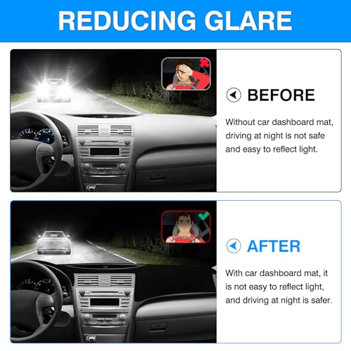 Autorder Dashboard Cover Mat for 2007-2011 Toyota Camry Accessories Dash Cover Upgrade Velvet Dash Mat Sunshade Glare UV Rays Protector - size: Black 2007-2011 Toyota Camry